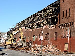 Paterson Armory west wall demolition