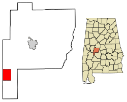 Location of Uniontown in Perry County, Alabama