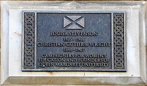 Plaque to Louisa Stevenson and Christian Guthrie Wright at 5 Atholl Crescent, Edinburgh