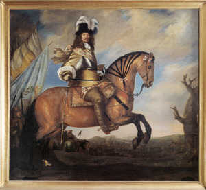Porträtt. Ryttarporträtt. Carl Gustaf Wrangel till häst. Klöcker Ehrenstrahl - Skoklosters slott - 73494