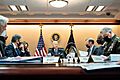 President Joe Biden and Vice President Kamala Harris are briefed by their national security team