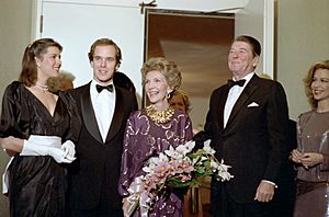 President Ronald Reagan and Nancy Reagan with Princess Caroline and Prince Albert