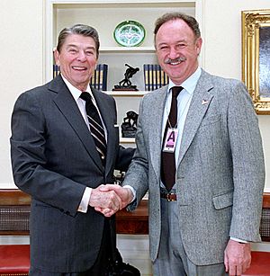 President Ronald Reagan with Gene Hackman (cropped)