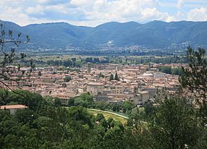 The city centre of Rieti as seen from San Mauro hill