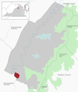 Location of Shenandoah within the Page county