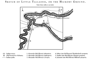 Sketch of Little Tallassie, or the Hickory Ground (traced)