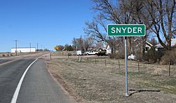 Snyder, looking north on Colorado State Highway 71.