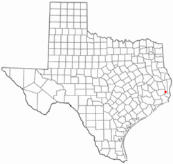 Location of Evadale, Texas