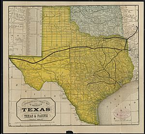 Texas and Pacific Railway Shortest Line to the Great Cotton, Grain and Stock Regions of Texas 1878 UTA