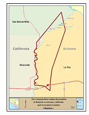 The Colorado River Indian Reservation in Relation to Arizona, California and Associated Counties