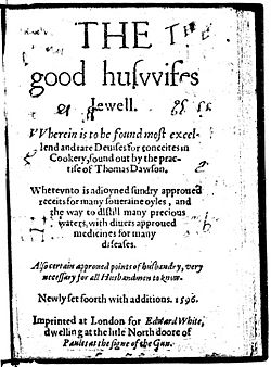The Good Huswifes Jewell 1596 edition title page.jpg