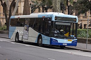 Transport NSW liveried (2604 ST), operated by Sydney Buses, Bustech VST bodied Scania K280UB on Loftus Street in Circular Quay