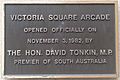 Victoria Square Arcade Opening Plaque