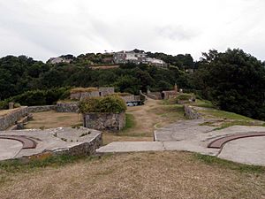 View of Fort George from Clarence Battery, Guernsey (2014)