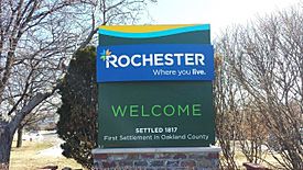 Welcome sign to Rochester