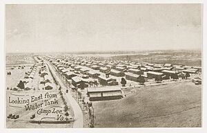 "Looking east from the water tank, Camp Lee, Va" - Barracks and buildings, Camp Lee, Va
