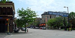 East Hennepin Avenue, looking north to the birthplace of Nordeast