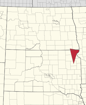 Location in North Dakota and South Dakota