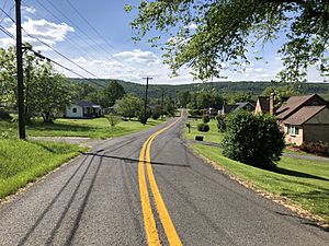2019-05-16 16 08 25 View northwest along Mineral County Route 28 (Miller Road) at Washington Street in Carpendale, Mineral County, West Virginia