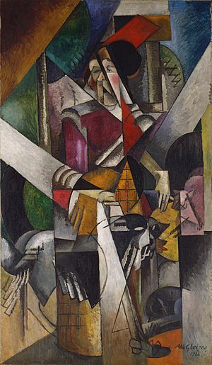 Albert Gleizes, 1914, Woman with Animals, oil on canvas, 196.4 x 114.1 cm, Peggy Guggenheim Collection