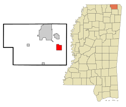 Location of Glen, Mississippi
