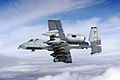 An A-10 from the 81st Fighter Squadron flies over central Germany