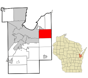 Location in Brown County and the state of Wisconsin.