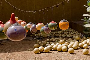 Burkina faso artisan painted gourds