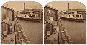 C.P.R.R. ferry boat 'El Capitan', at the Terminus, by Thomas Houseworth & Co.