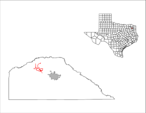 Location of Rocky Mound, Texas