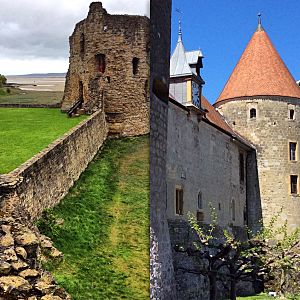 Flint Castle compared with Chateau Yverdon
