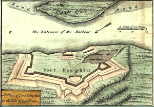 FortDaupinCapeBreton (inset) A new and accurate map of the English empire in North America, 1755