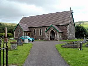 Front view of St John the Baptist church, Callwen, Glyntawe (geograph 2564209)
