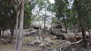 Granite outcrops beside St Denys Anglican Church, Amiens, 2015