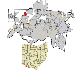 Location in Hamilton County and the state of Ohio