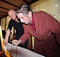 Harry Dean Stanton signing portrait
