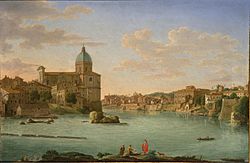 Hendrik Frans van Lint - Rome, A View of San Giovanni dei Fiorentini