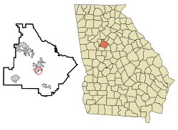 Location in Henry County and the state of Georgia