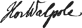 Horace Walpole signature