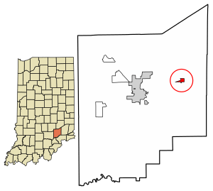 Location of Butlerville in Jennings County, Indiana