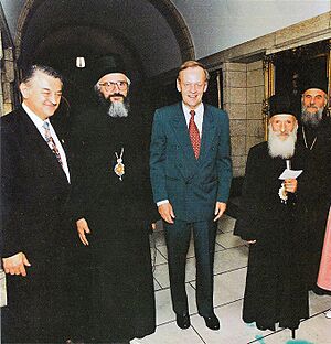 Jesse Flis, Bishop Georgije, Jean Chrétien and Patriarch Pavle