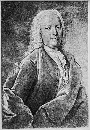 Black and white drawing of Pisendel