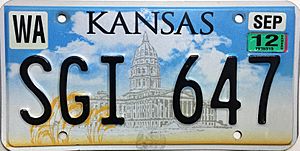 Kansas Standard License Plate 2001-2007