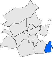 Location of Cunit within Baix Penedès, Catalonia.