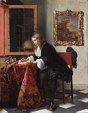 Man Writing a Letter by Gabriël Metsu