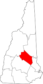 Map of New Hampshire highlighting Belknap County