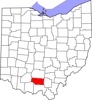 Map of Ohio highlighting Pike County