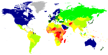 Map of countries by GDP (PPP) per capita in 2024