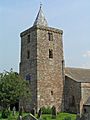 Morland church tower view