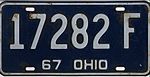 Ohio 1967 license plate - Number 17282 F.jpg